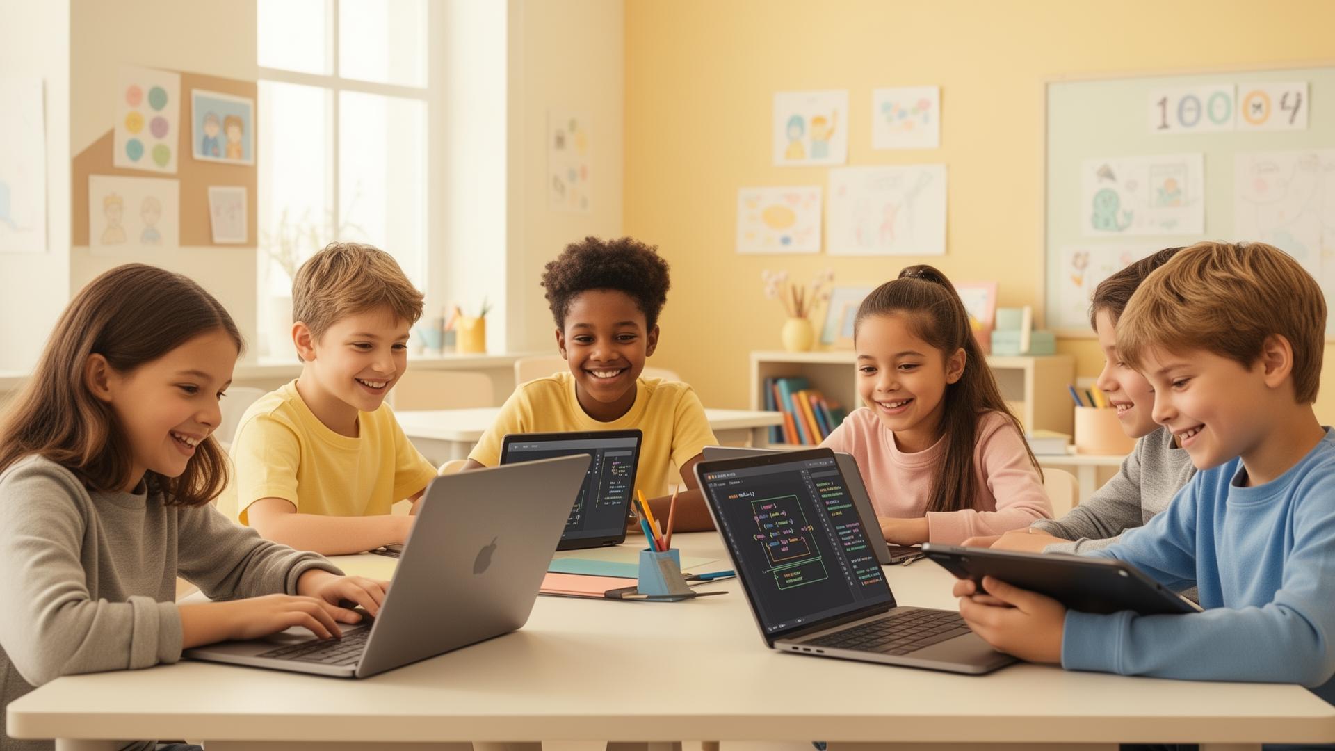 Children learning with technology